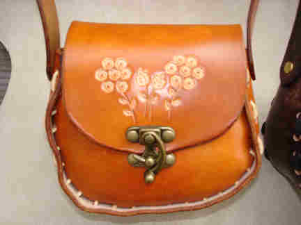 Small Leather purse made from tooling leather