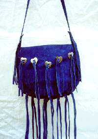 Suede purse with heart shaped conchos