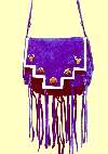 Fringed Southwest style suede purse